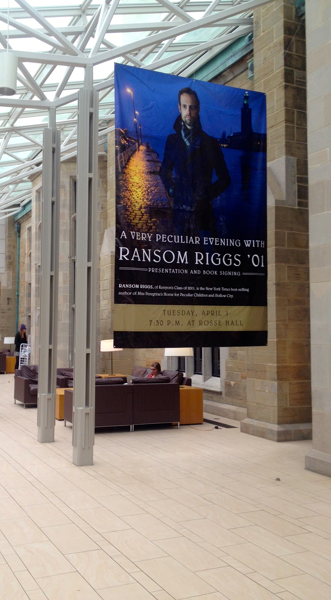 Ransom Riggs poster in Peirce. (Photo credit: Spencer Kaye '14)